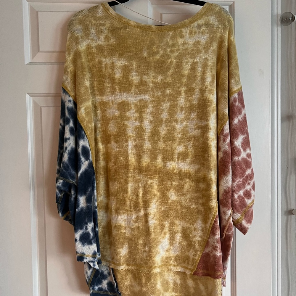 Free People tye dye color block tunic